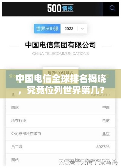 中国电信全球排名揭晓，究竟位列世界第几？