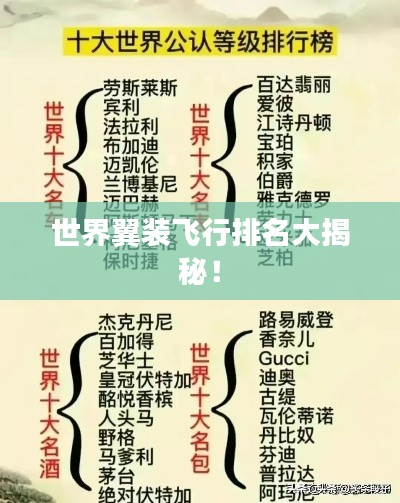 世界翼装飞行排名大揭秘！