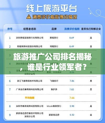 旅游推广公司排名揭秘，谁是行业领军者？