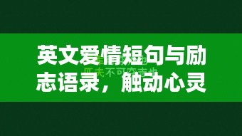 英文爱情短句与励志语录，触动心灵的温情告白与奋斗动力