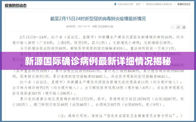 新源国际确诊病例最新详细情况揭秘