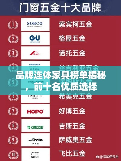 品牌连体家具榜单揭秘，前十名优质选择