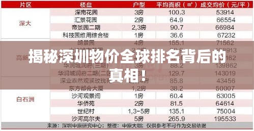 揭秘深圳物价全球排名背后的真相！